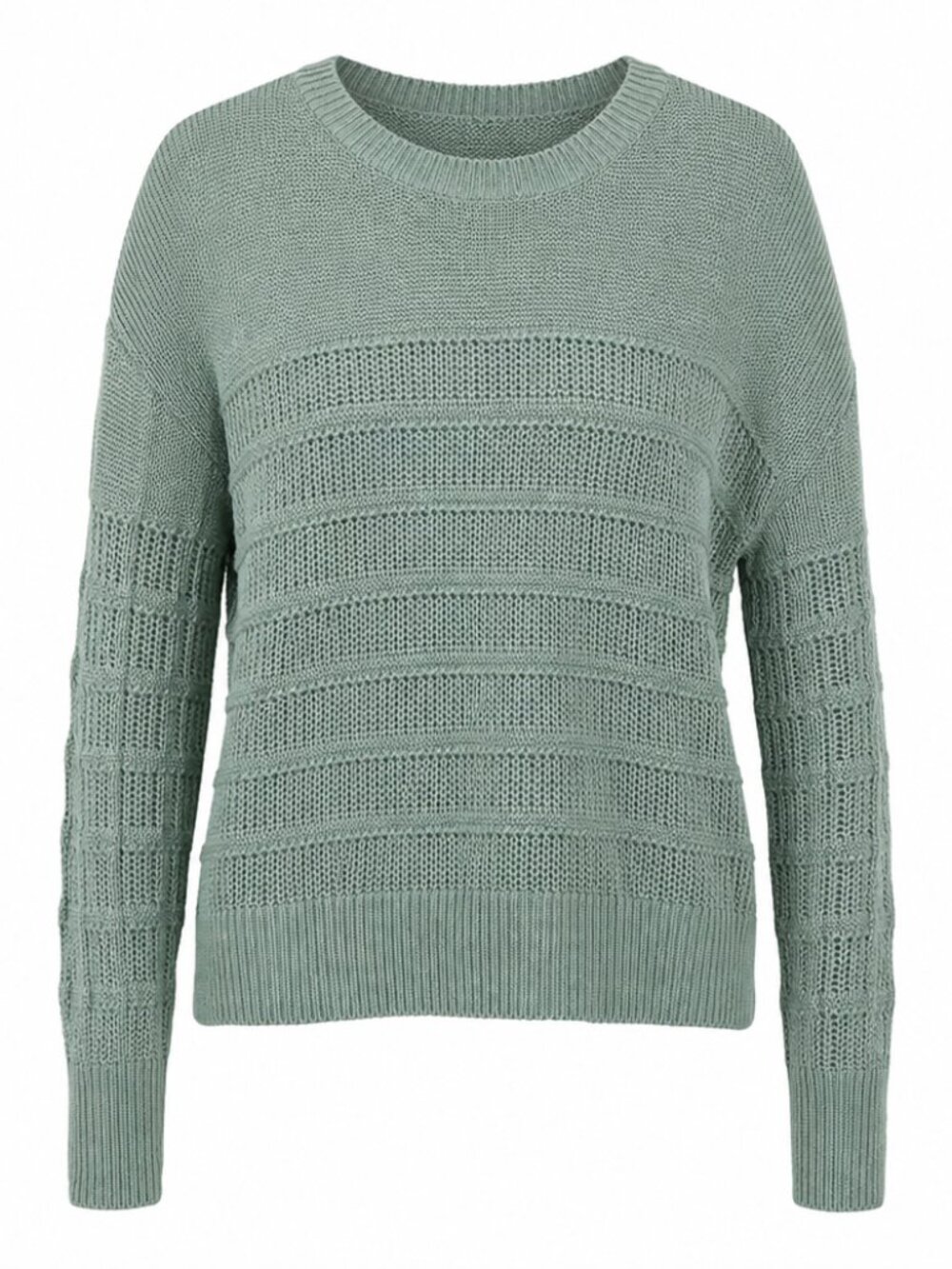 Be cool Casual pointelle green sweater large
